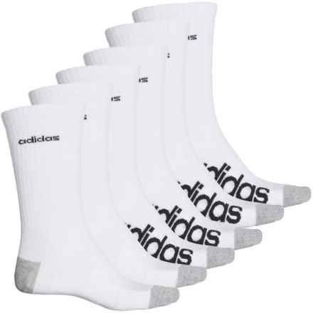 adidas SuperLite Linear Socks - 6-Pack, Crew (For Men and Women) in White/Black/Heather Grey