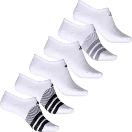 adidas Superlite No-Show Socks - 6-Pack, Below the Ankle (For Women) in White/Black/Light Onix Grey