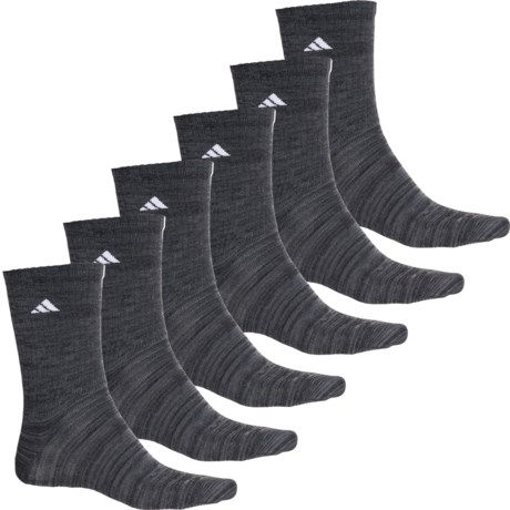 adidas Superlite Socks - 6-Pack, Crew (For Men) in Black/Onix Grey/White