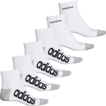adidas Superlite Socks - 6-Pack, Quarter Crew (For Men and Women) in White/Black/Grey