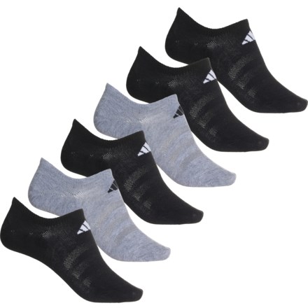 adidas Superlite Super No-Show Socks - 6-Pack, Below the Ankle (For Women) in Black/White/Heather Grey