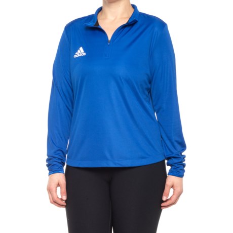 adidas Team Issue Women's Long Sleeve Zip Neck Knit Shirt (Team Royal Blue)