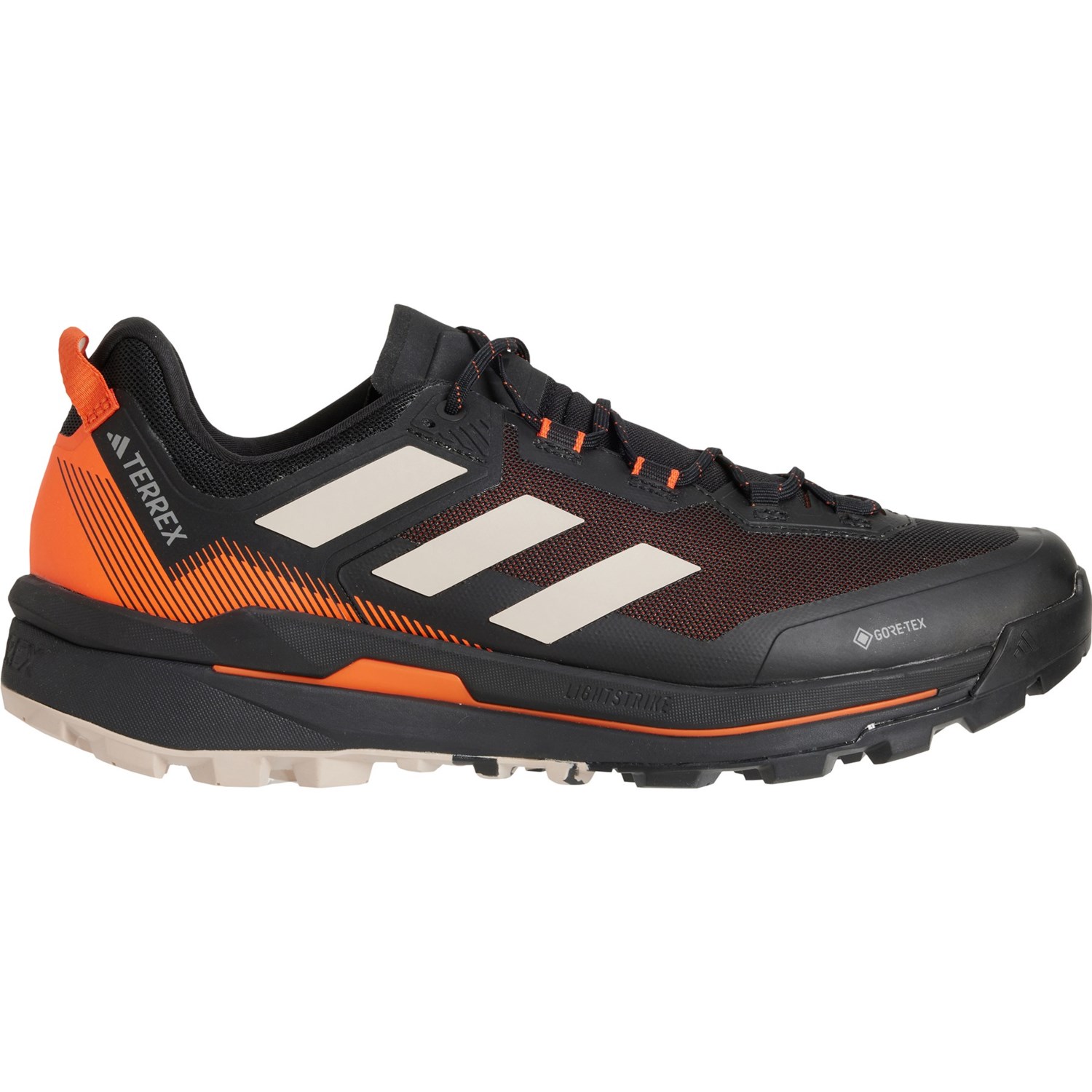 Adidas Terrex Skychaser Tech GORE TEX Hiking Shoes Unisex Core Black Wonder Beige Semi Impact Orange 8