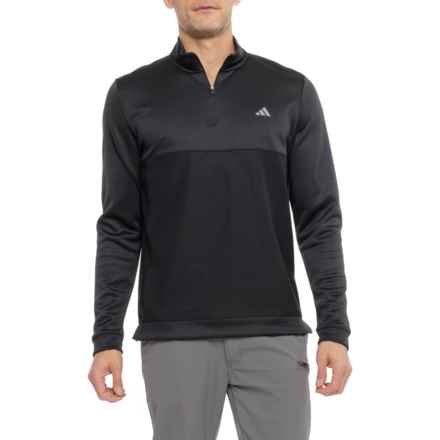 adidas Textured Zip Neck Shirt - Long Sleeve in Black