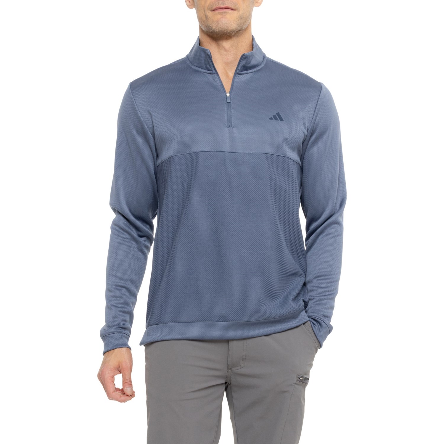 adidas Textured Zip Neck Shirt - Long Sleeve - Save 58%