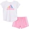 adidas Toddler Girls C Graphic T-Shirt and French Terry Shorts - Short Sleeve in White