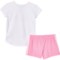 5AHHU_2 adidas Toddler Girls C Graphic T-Shirt and French Terry Shorts - Short Sleeve