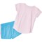 5AHHR_2 adidas Toddler Girls C Graphic T-Shirt and Three-Stripe Woven Shorts Set - Short Sleeve