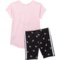 66WHY_2 adidas Toddler Girls Cotton T-Shirt and Printed Bike Shorts Set - Short Sleeve