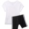 66WFA_2 adidas Toddler Girls Graphic T-Shirt and Bike Shorts Set - Short Sleeve