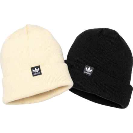 adidas Trefoil Beanie - 2-Pack in Wonder White/Black/Black Black