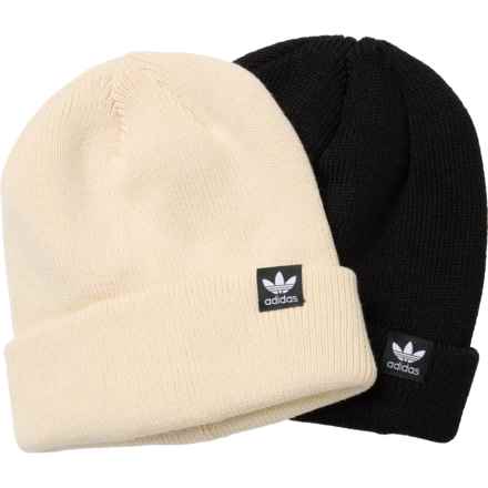adidas Trefoil Beanie - 2-Pack in Wonder White/Black/Black Black