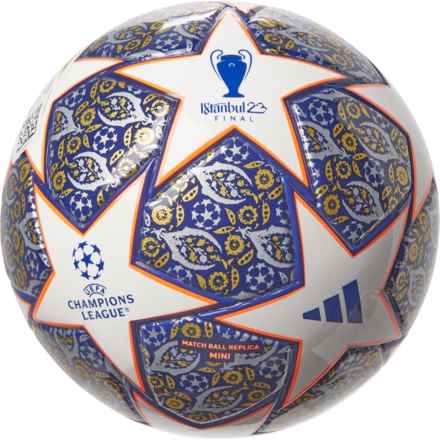 adidas UCL Istanbul Mini Soccer Ball - Size 1 in White/Royal Blue
