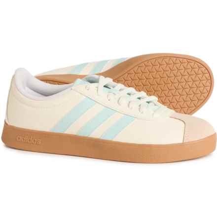 adidas VL Court Base Sneakers - Leather (For Women) in White Mint