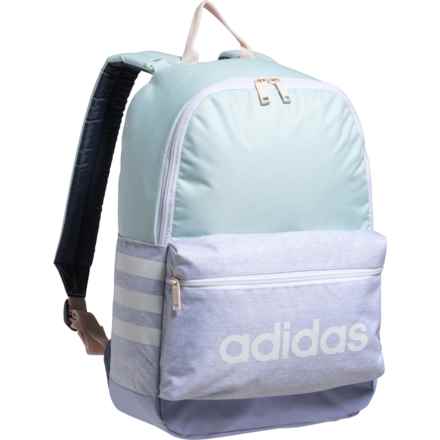 adidas Youth Classic 3S Backpack (For Boys and Girls) in Jersey White/Halo Mint Green/Violet Tone Purple