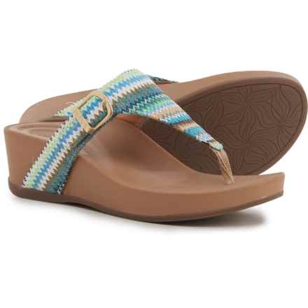 Aetrex Kate Woven Wedge Sandals (For Women) in Blue