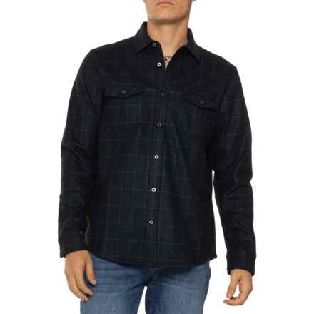 Age of Wisdom Flannel Stretch Knit Shirt - Long Sleeve in Navy