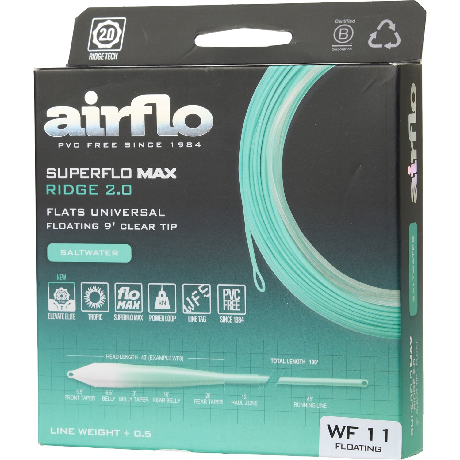 Airflo Superflo ソルトウォーターフラットユニバーサルフライライン Airflo Superflo Ridge 2.0 Flats Universal Saltwater Fly Line