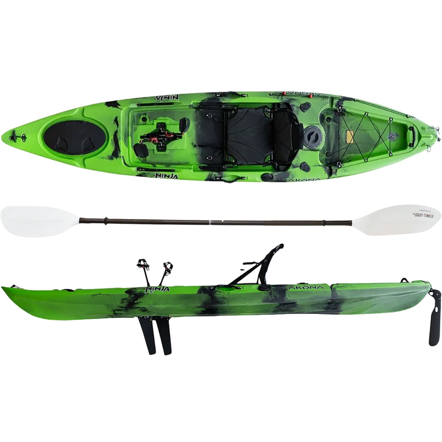 Akona Ninja Fishing Kayak with Seat and Paddle - 12'6.4
