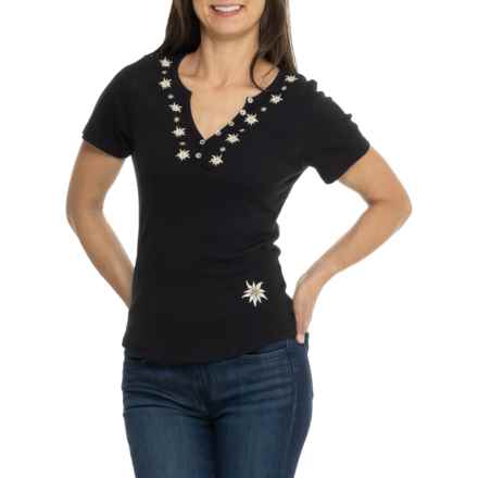 Alp-n-Rock Colleen Henley Shirt - Organic Cotton, Short Sleeve in Black