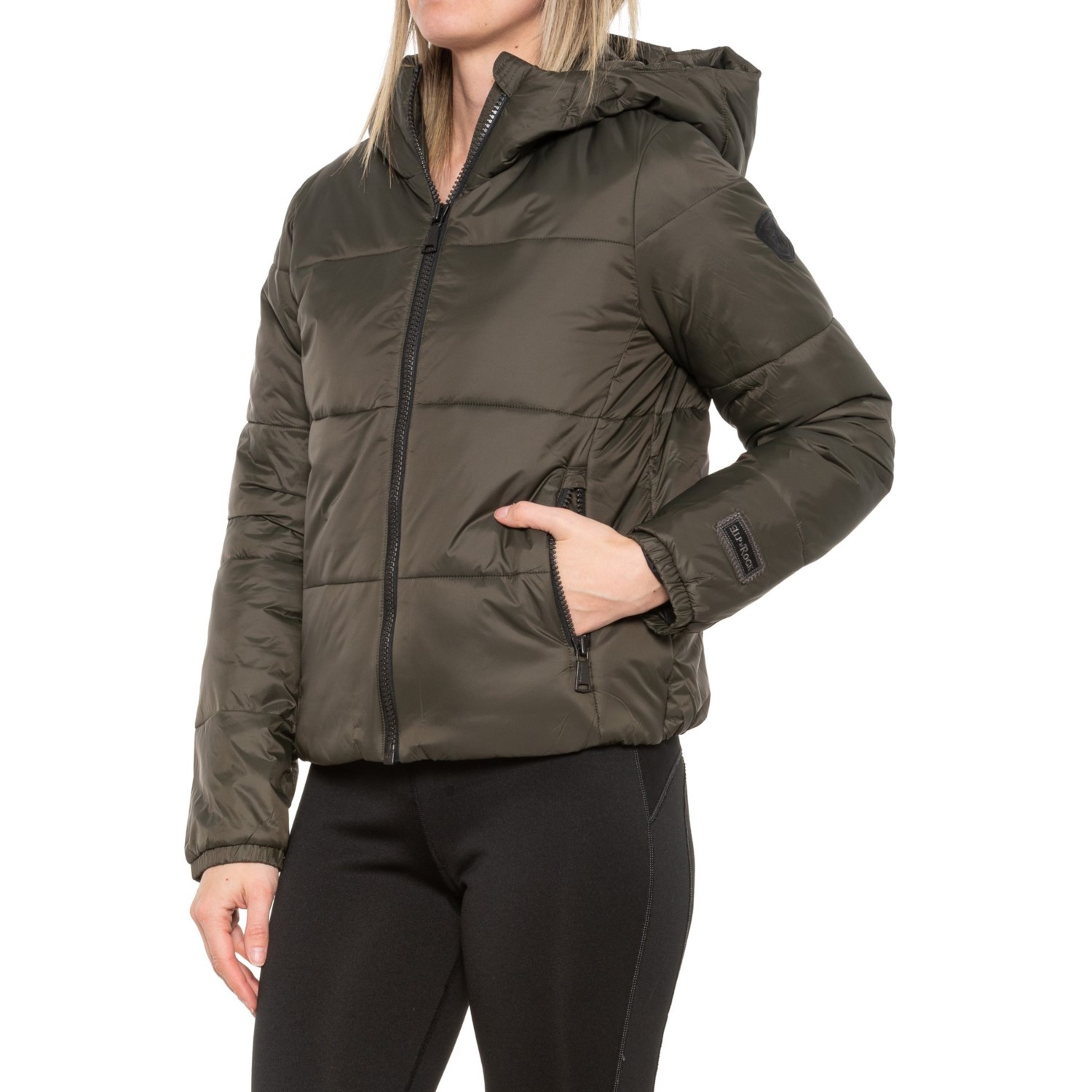 womens black gilet with hood