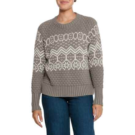 Alp-n-Rock Selena Fair Isle Sweater in Heather Taupe