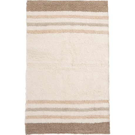 Am Home Textiles Beige Cotton Striped Edge Bath Rug 20x32 Am Home Textiles Beige Cotton Striped
