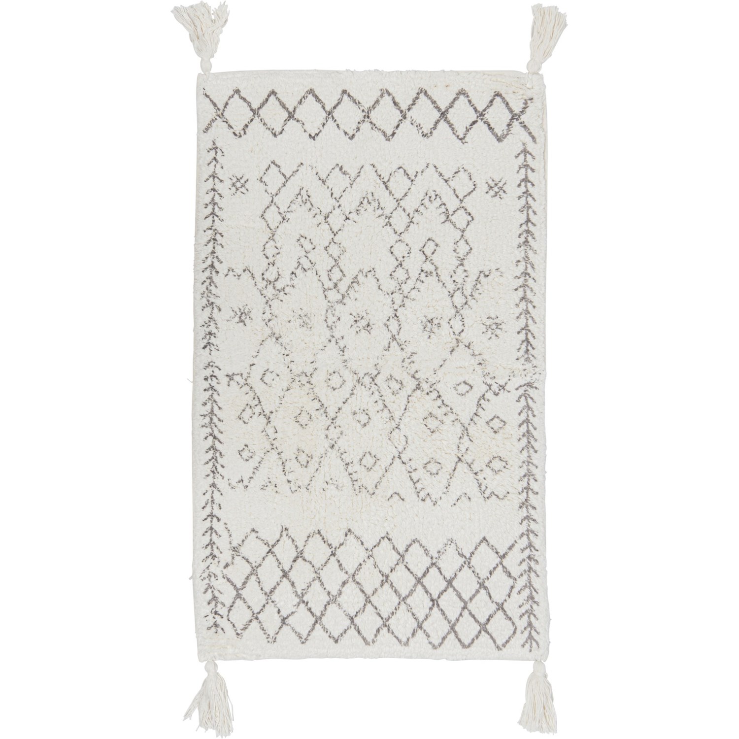 Am Home Textiles Grey Cotton Aztec Pattern Bath Rug 20x32 Am Home Textiles Grey Cotton Aztec