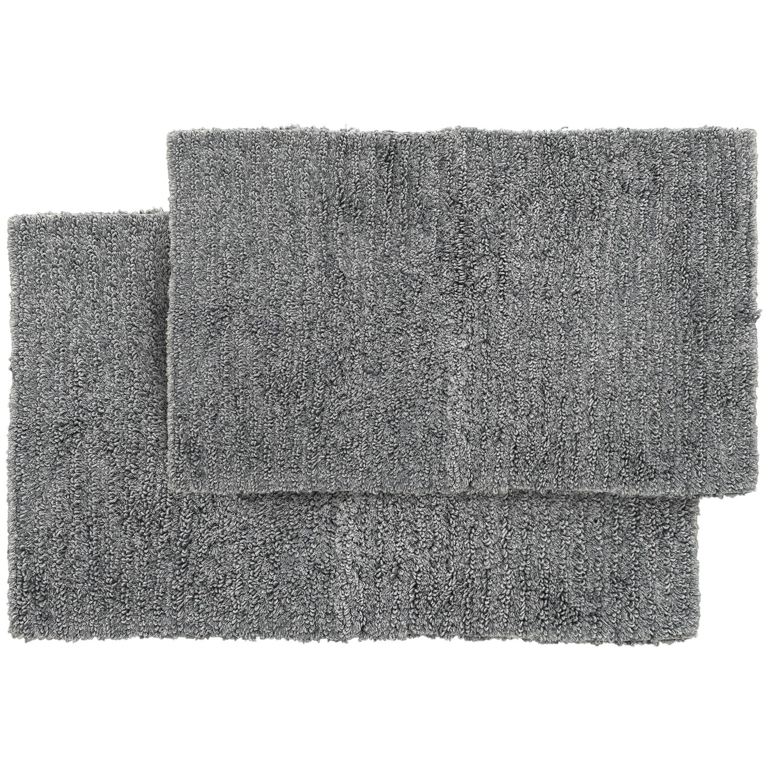 Am Home Textiles Grey Ribbed Cotton Bath Rugs Set Of 2 Save 43 Grey Ribbed Cotton Bath Rugs