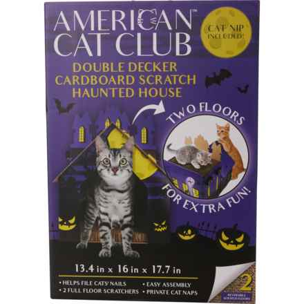 American Cat Club Halloween Double-Decker Cat Scratcher Haunted House in Multi