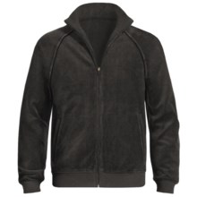 American Essentials Velour Zip Jacket (For Men) in Black - Closeouts