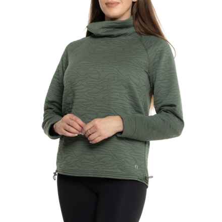 American Outdoors Map Quilt Mock Neck Shirt - Long Sleeve in Thyme