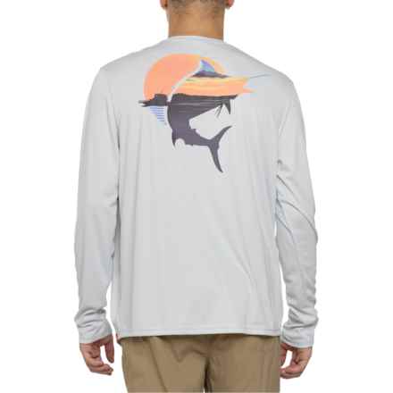 American Outdoorsman Mountains Lake Sun Shirt - UPF 50, Long Sleeve in Oyster Mushroom