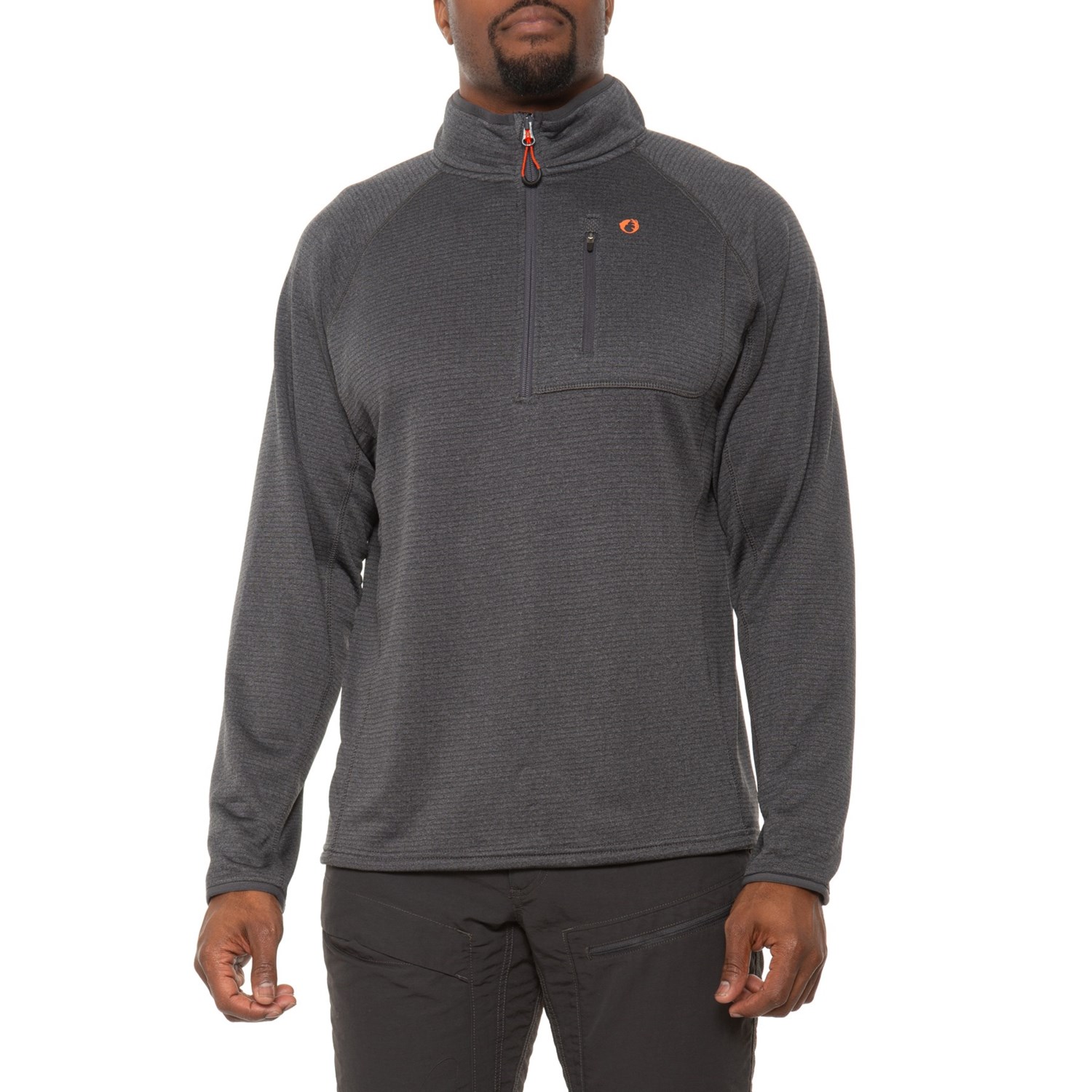 American Outdoorsman Perforated Brushed-Back Thermal Sweater - Zip