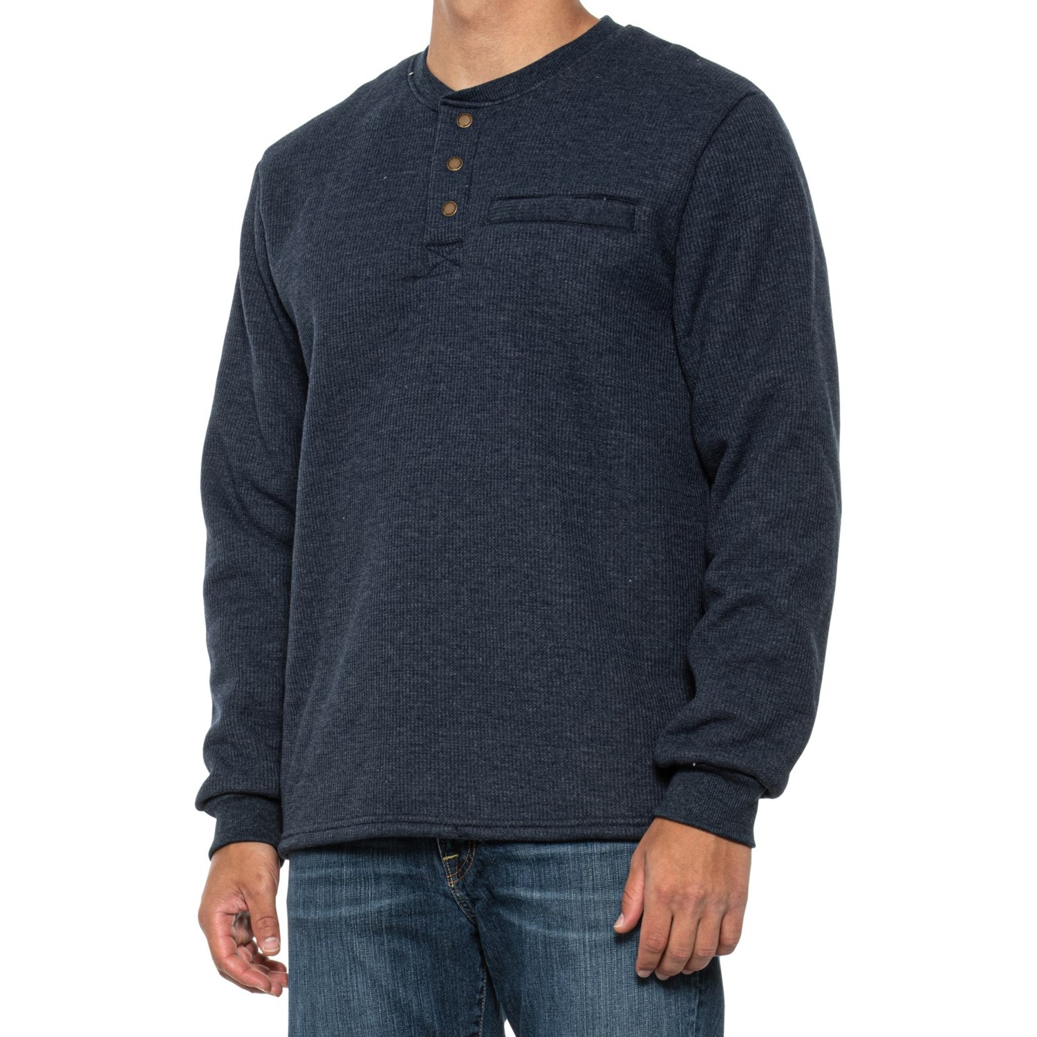 American Outdoorsman SherpaBonded WaffleKnit Henley Shirt (For Men