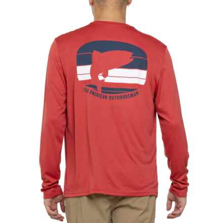 American Outdoorsman Trout Outline Sun Shirt - UPF 50, Long Sleeve in Cardinal