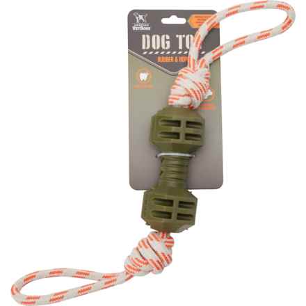 Americas Vet Dogs Dumbbell and Bungee Rope Tug Dog Toy - 20” in Multi