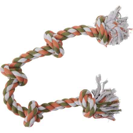 Americas Vet Dogs Five Knot Rope Dog Toy - 34” in Orange/Gray