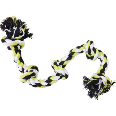 America's Vet Dogs Five Knot Rope Dog Toy - 34” in Yellow/Black