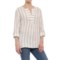 346MC_2 Antibes Blanc Striped A-Line Popover Shirt -  Linen, Long Sleeve (For Women)