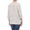 346MC_3 Antibes Blanc Striped A-Line Popover Shirt -  Linen, Long Sleeve (For Women)