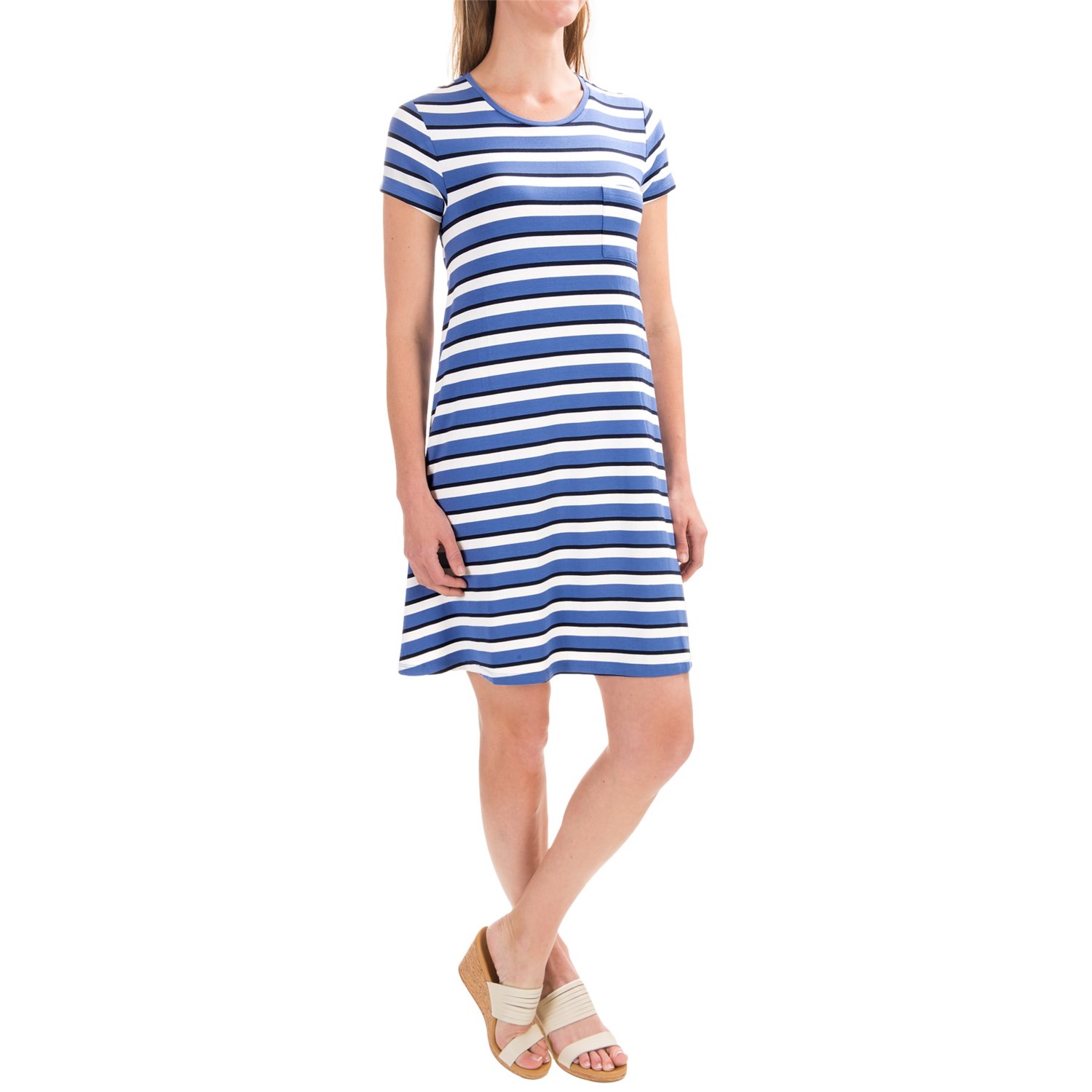 Antibes Blanc Striped T-Shirt Dress (For Women) - Save 30%