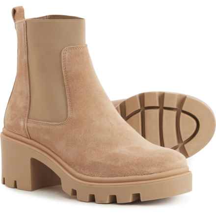 Antonio de Faria Made in Portugal Tara Heeled Chelsea Boots - Suede (For Women) in Sand