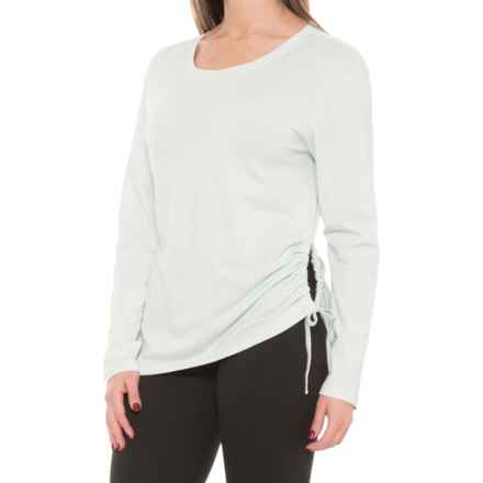 Apana Life Up T-Shirt - Long Sleeve in Green Silver Solid