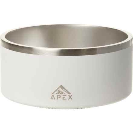 Apex Double Wall Stainless Steel Pet Bowl - 64 oz., Insulated, 8-Cup in White