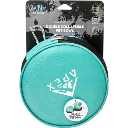 Apex Folding Travel Pet Bowl Set -14 oz., 2-Pack in Blue