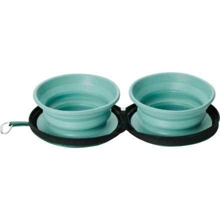 Apex Silicone Folding Travel Pet Bowls - 14 oz., 2-Pack in Blue