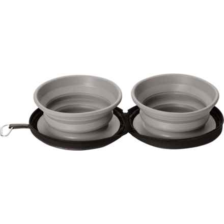 Apex Silicone Folding Travel Pet Bowls - 14 oz., 2-Pack in Gray