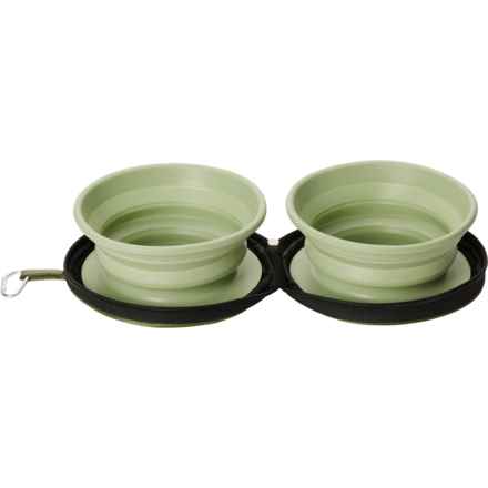 Apex Silicone Folding Travel Pet Bowls - 14 oz., 2-Pack in Green