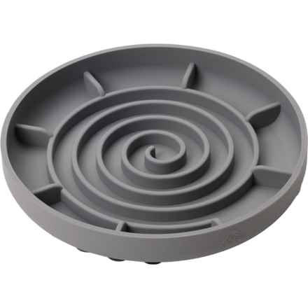 Apex Silicone Slow Feeder Dog Bowl with Suction Cups - 9.375” in Grey